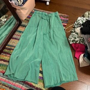 Green Wide-Leg Pants